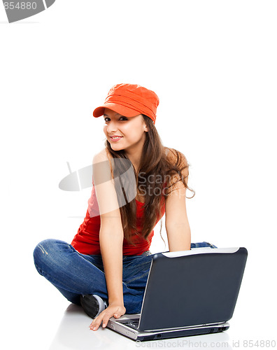 Image of Teenager working with a laptop