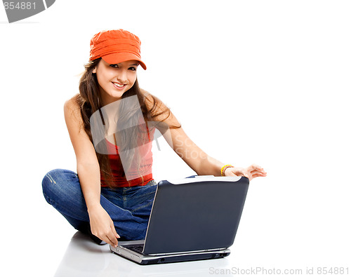 Image of Teenager working with a laptop