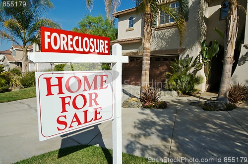 Image of Foreclosure For Sale Real Estate Sign and House