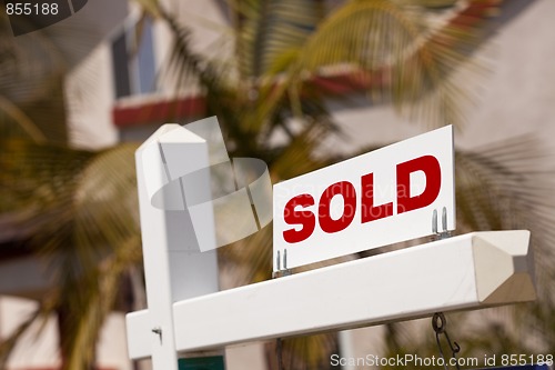 Image of Close-up of Sold Real Estate Sign