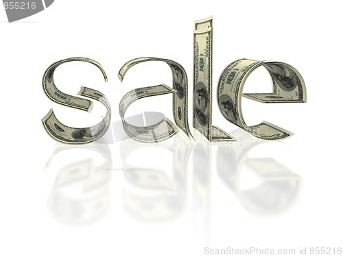 Image of Text "sale" made by dollars isolated on white