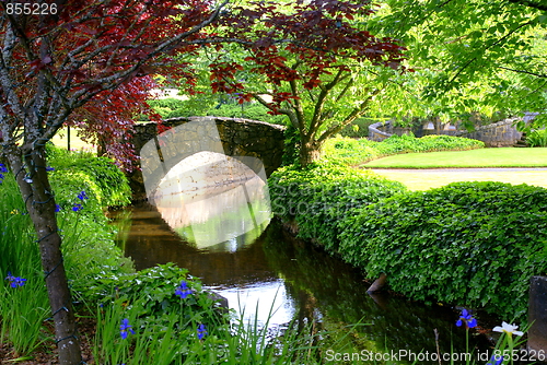 Image of Reflection of Stone Bridge