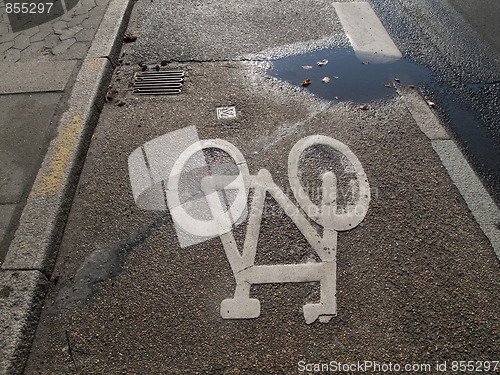 Image of Bicycle track after rain