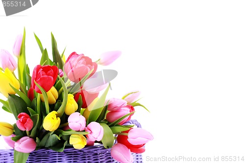 Image of basket full of tulips