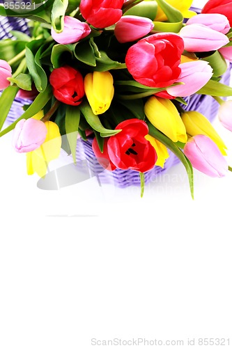 Image of basket full of tulips