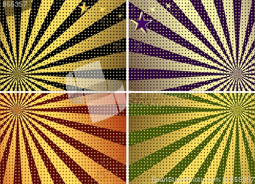 Image of Set green, black, violet and red card