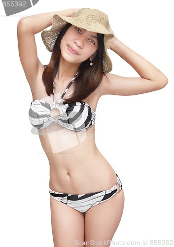 Image of Alluring girl in glamor bikini
