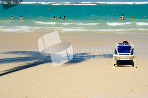 Image of Sunbed on beach