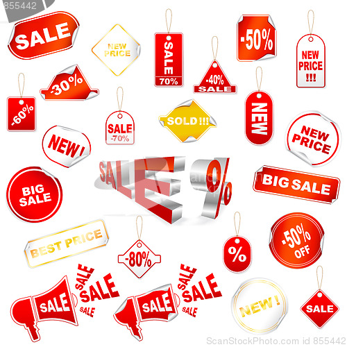 Image of Red sale icons