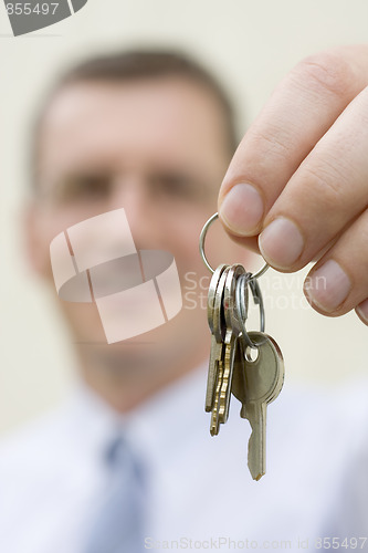 Image of Real-estate agent handing over keys