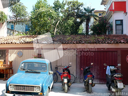 Image of Croatia. Istria. Rovinj. Motor-vehicle pool in a court yard