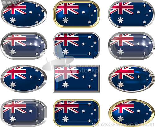 Image of twelve buttons of the Flag of Australia