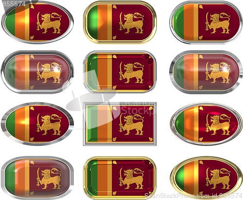 Image of 12 buttons of the Flag of Sri Lanka