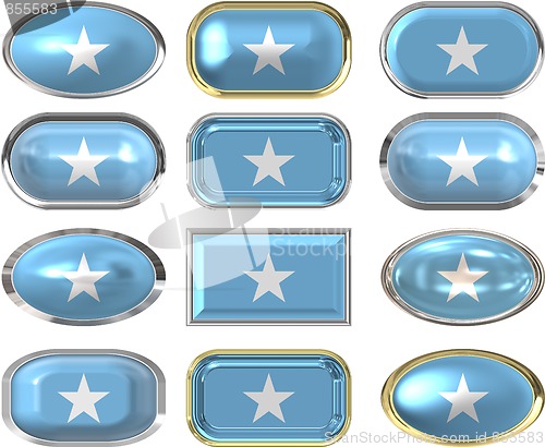 Image of 12 buttons of the Flag of Somalia