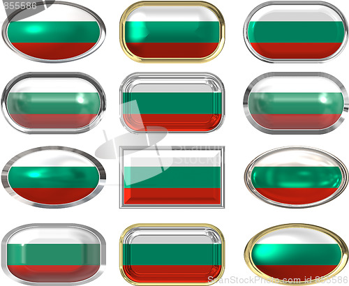 Image of twelve buttons of the Flag of Bulgaria