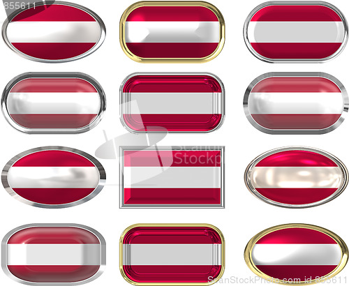 Image of twelve buttons of the Flag of Austria