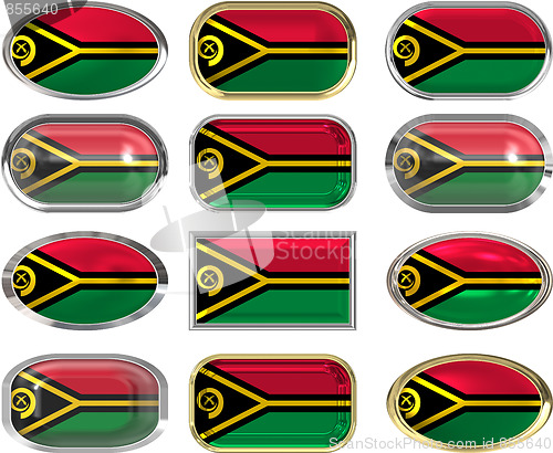 Image of twelve buttons of the Flag of Vanuatu
