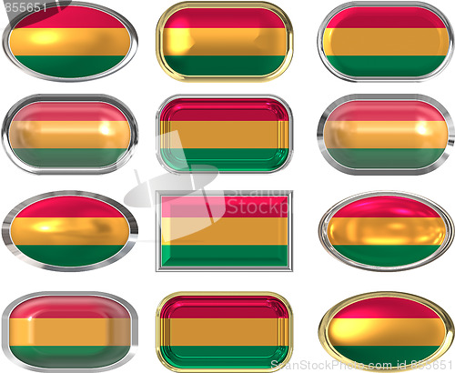 Image of twelve buttons of the Flag of Bolivia