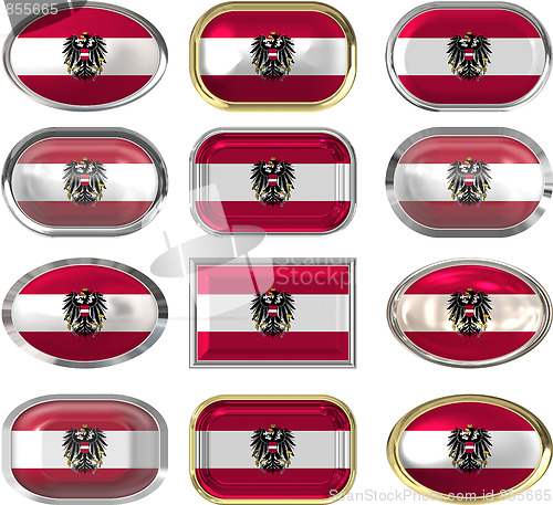 Image of twelve buttons of the Flag of Austria
