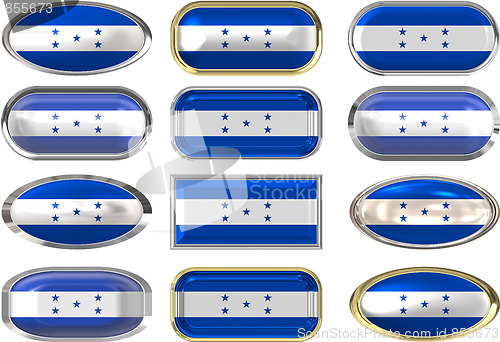 Image of twelve buttons of the Flag of Honduras