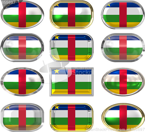Image of twelve buttons of the Flag of Central African Republic