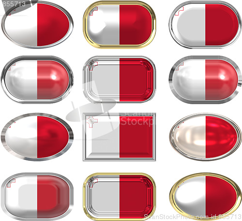 Image of twelve buttons of the Flag of Malta