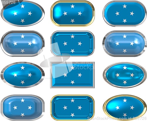 Image of 12 buttons of the Flag of Micronesia