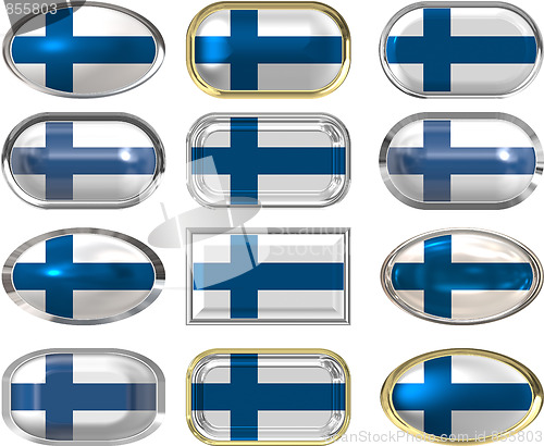 Image of twelve buttons of the Flag of Finland