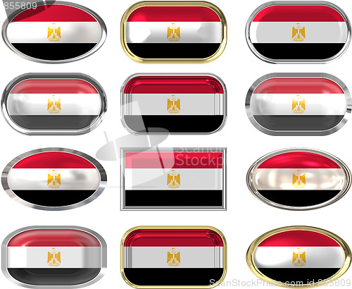 Image of twelve buttons of the Flag of Egypt