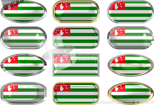 Image of twelve buttons of the Flag of Abkhazia