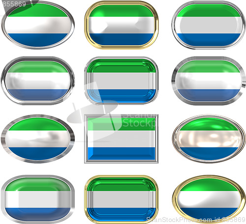 Image of twelve buttons of the Flag of Sierra Leone