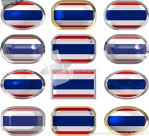 Image of twelve buttons of the Flag of Thailand