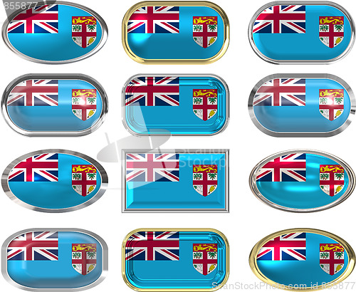 Image of twelve buttons of the Flag of Fiji