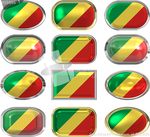 Image of twelve buttons of the Flag of the Republic of the Congo