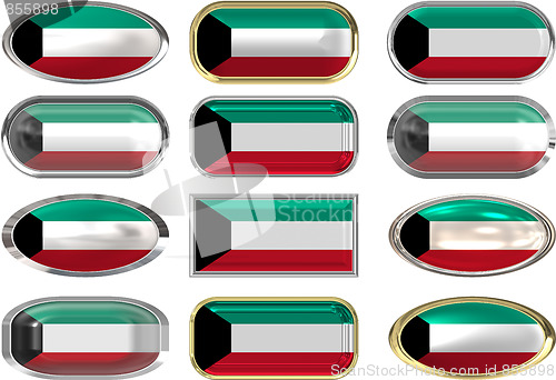 Image of twelve buttons of the Flag of Kuwait
