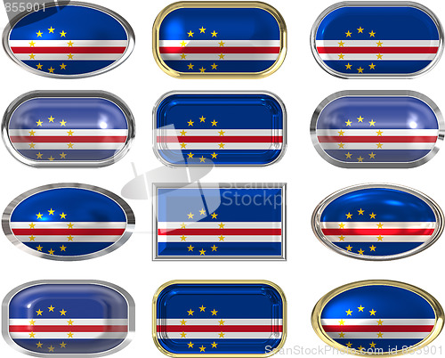 Image of twelve buttons of the Flag of Cape Verde