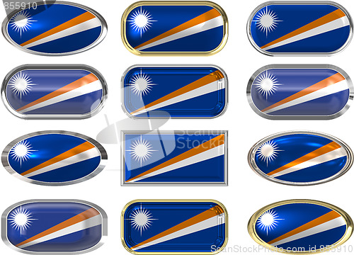 Image of twelve buttons of the Flag of Marshall Islands