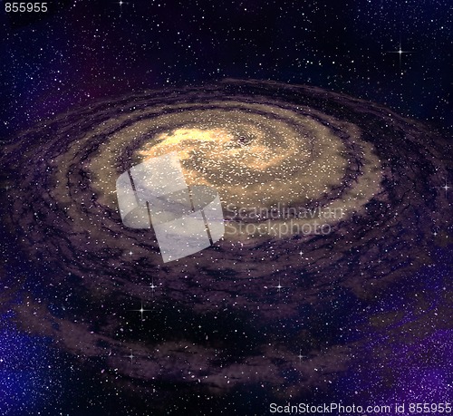 Image of spiral vortex galaxy in space