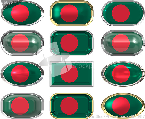 Image of twelve buttons of the Flag of Bangladesh