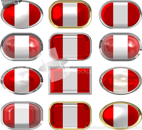 Image of twelve buttons of the Flag of Peru,