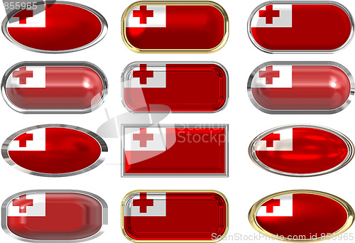 Image of twelve buttons of the Flag of Tonga