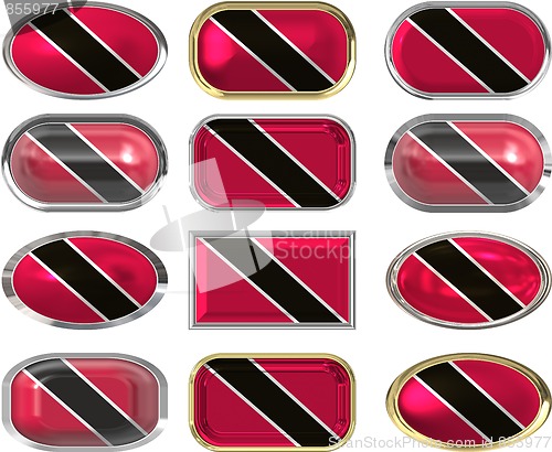 Image of 12 buttons of the Flag of Trinidad Tobago