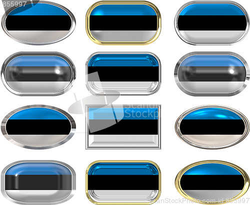 Image of twelve buttons of the Flag of Estonia