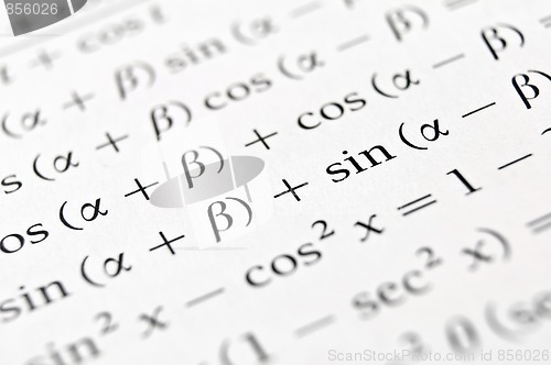 Image of Algebra formulas close up.