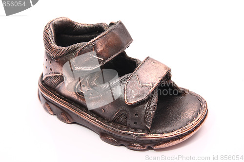 Image of bronzed baby shoe