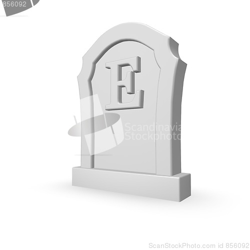 Image of gravestone with letter e