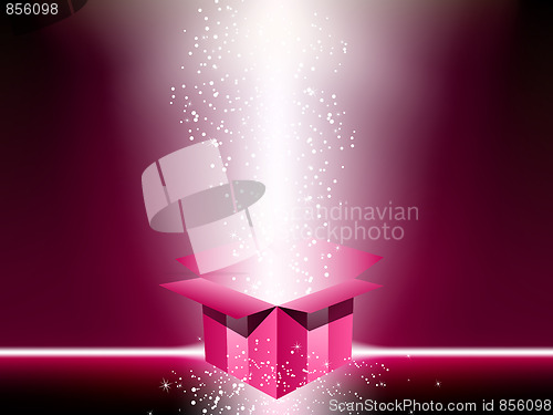 Image of Pink gift box with stars.