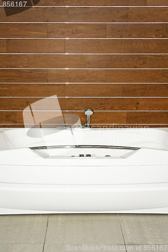 Image of Wooden bathroom