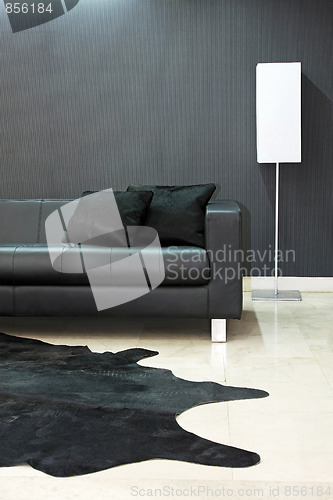 Image of Black sofa part