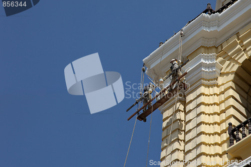 Image of Building Worker On Church